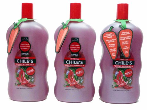 Redbreak 3 X Natturalabs Chili Rosemary Shampoo/Anticaida Chile's Romero & Espinosilla 16.9oz