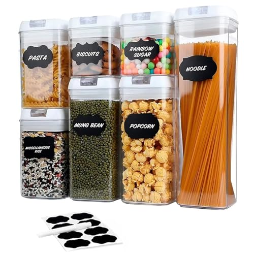 Opiniones de Juegos de recipientes para comprar hoy. 47 KICMX Juego De 7 Recipientes Herméticos Para Almacenar Alimentos, Contenedores Para Alimentos, Organizador De Cocina Y Alacena, Contenedores Organizadores, Recipientes...