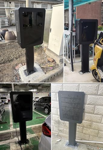 EV Charging Cable Storage Box - Durable Floor Mount Holder for Outdoor Electric Vehicle Charger Enclosure, Weatherproof Organizer for EV Cables & Accessories,White