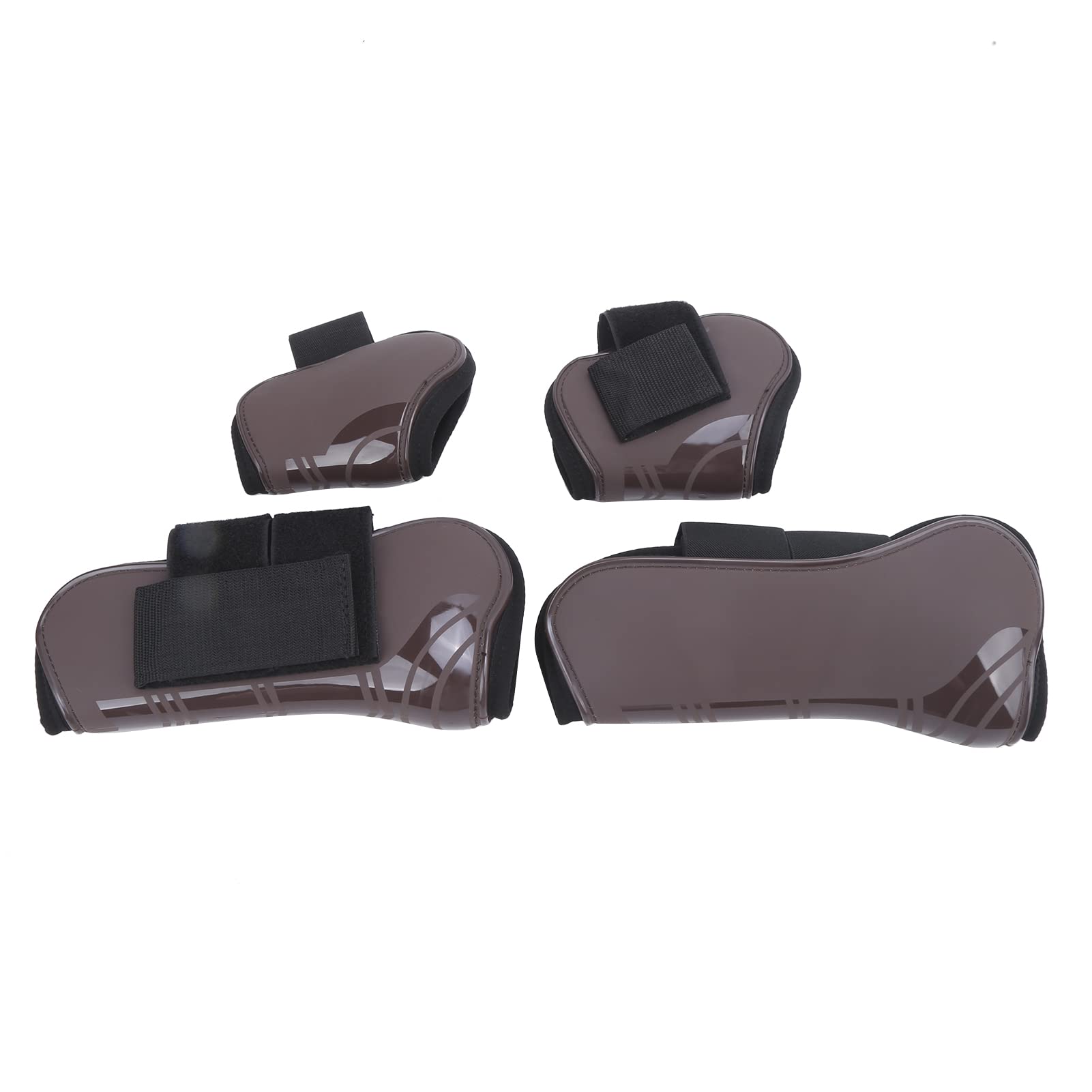 Paratendine del Cavallo Protezione per Le Gambe Paragambe per Cavallo Regolabile Elastico Ispessito in PU con Gancio in Nylon per Allenamento di Salto Anteriore Coppia Posteriore