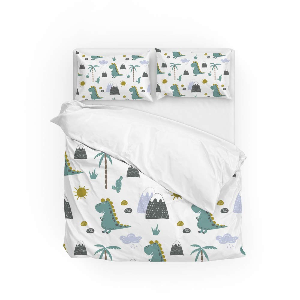Funda nórdica de dinosaurios para cama matrimonio ideal para dormitorios alegres