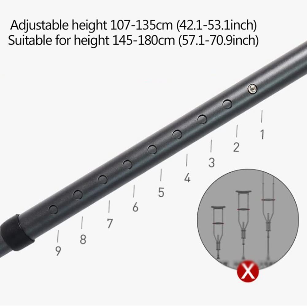 Muletas Ergonómicas en Forma de F para Axilas, Aluminio, Plegables para Caminar para Adultos y Jóvenes, 1 Par