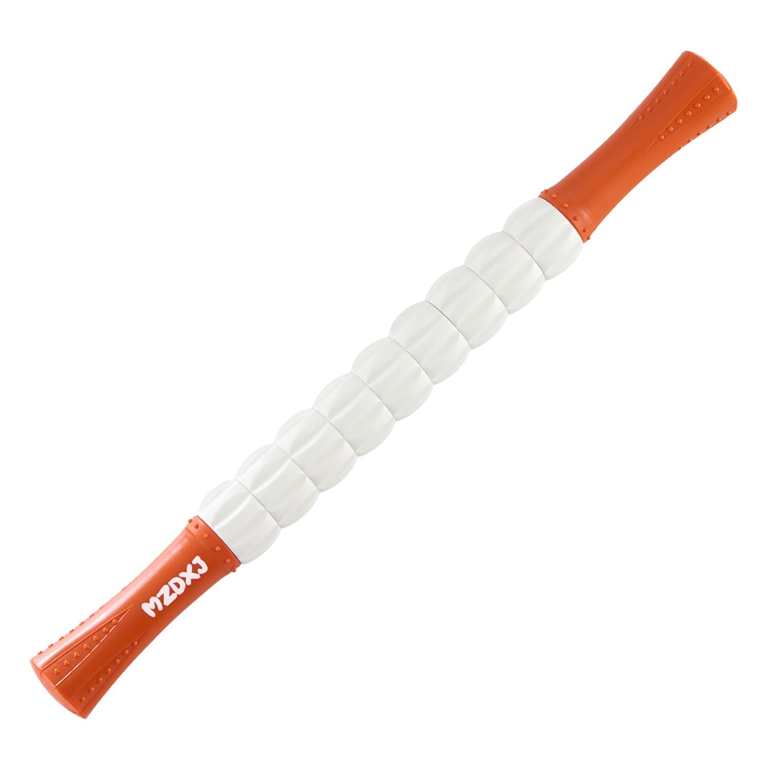 Muscle Roller Massage Roller Stick- Deep Tissue Fascia Blaster for Myofascial Pain Relief, Lymphatic Drainage &amp; Body Sculpting, Handheld Physical Therapy &amp; Recovery Tool(Orange White -18 inch)