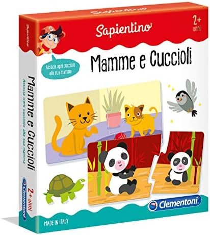 Clementoni – Mamme e Cuccioli Gioco Educativo Sapientino, Multicolore, 2 Anni