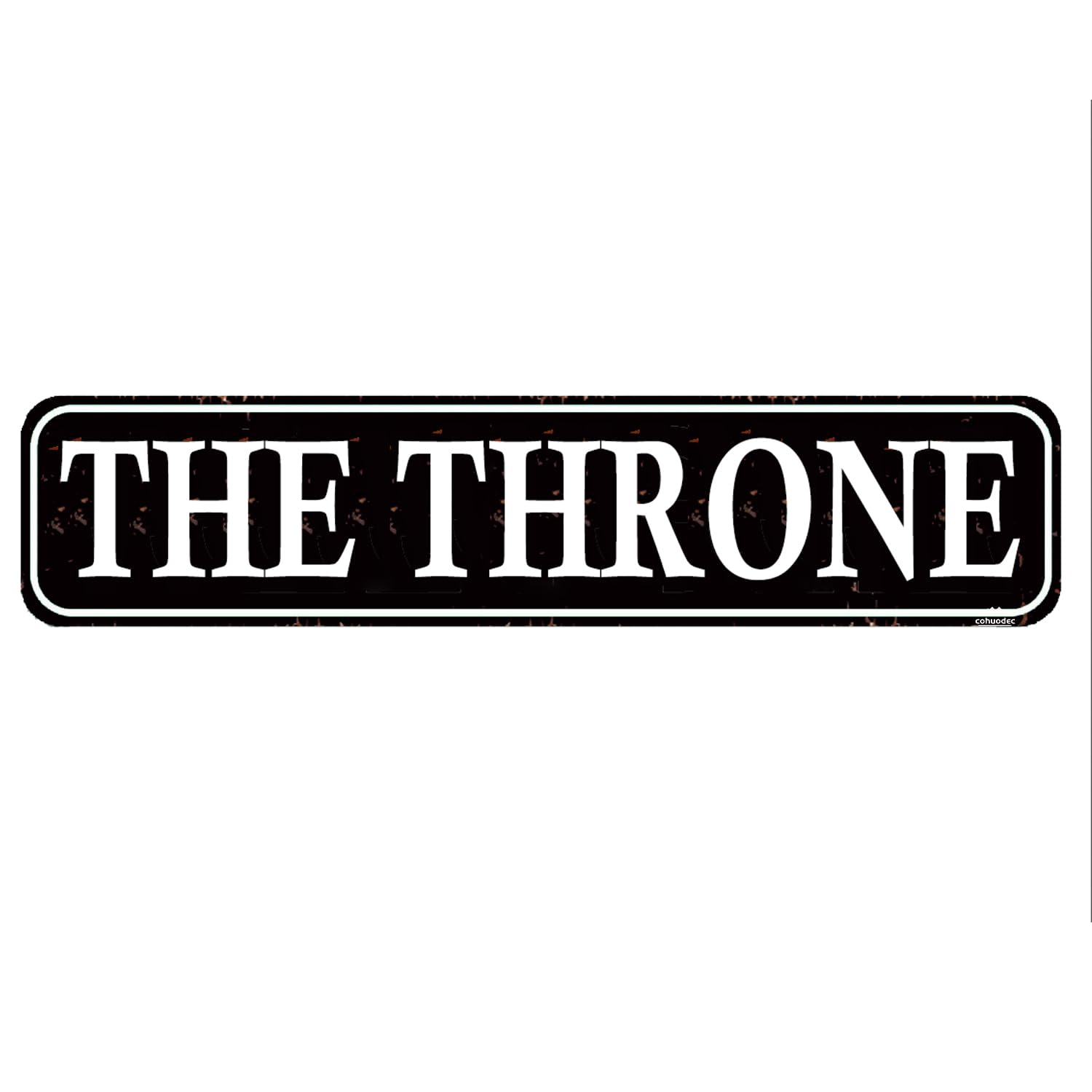 The Throne Sign Funny Bathroom Restroom Toilet El Bano Rustic Man Cave Vintage Novelty Street Farm House Garage Wall Decor Metal Sign Black 4x16 Inch