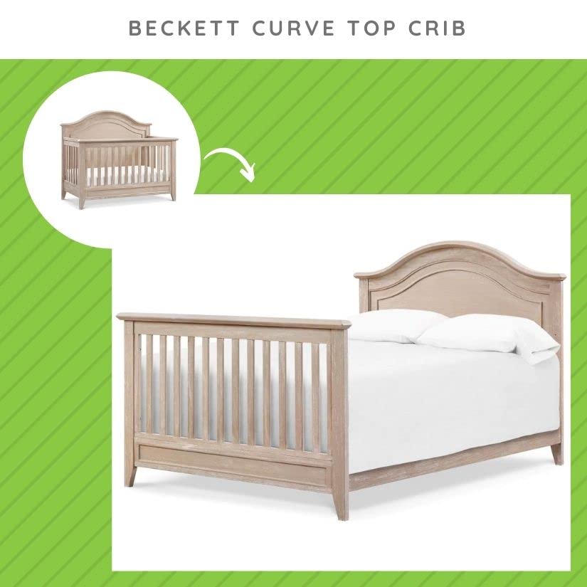 Image of Full-Size Conversion Kit Bed Rails for Monogram by Namesake, Formerly Franklin & Ben Convertible Cribs - Solid Wood Rail - Toddler & Adult Bed Rail for Full-Size Beds (Unfinished)