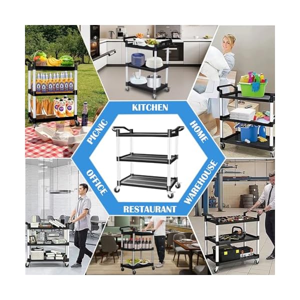 3-Tier-Rolling-Cart-with-Lockable-Wheels-Heavy-Duty-510-lbs-Capacity-169-D-x-315-W-x-395-H 3-Tier-Rolling-Cart-with-Lockable-Wheels-Heavy-Duty-510-lbs-Capacity-169-D-x-315-W-x-395-H