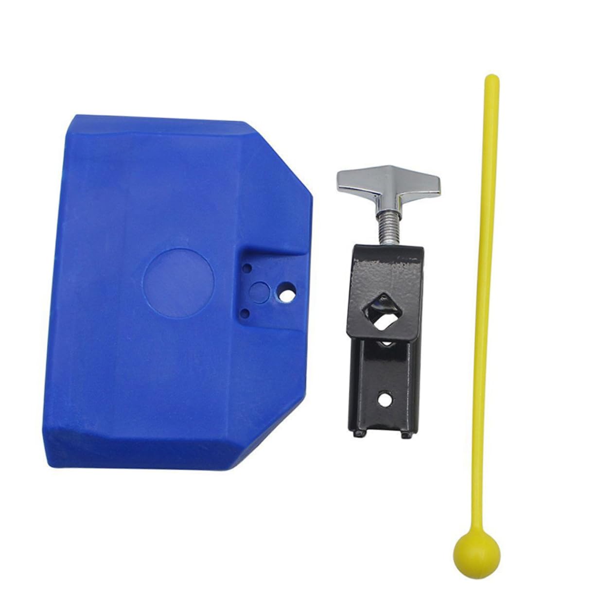 BESTonZON Blue Plastic Cow Bell High Pitch Sound Musical Percussion Instrument Clamp and Mallet