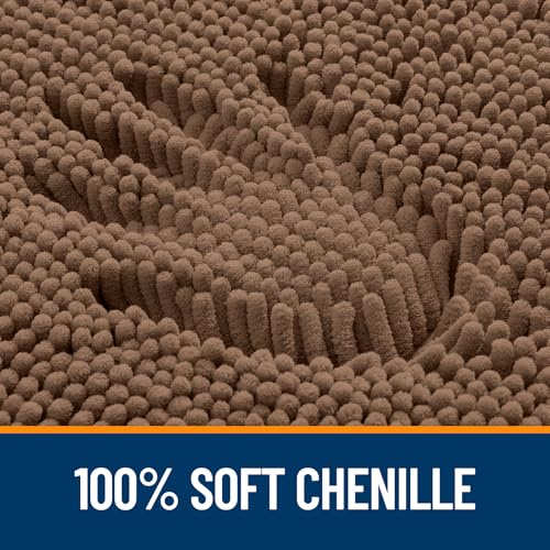 Image of OLANLY Bathroom Runner Rugs 59x24, Extra Soft Absorbent Chenille Bath Rugs, Rubber Backing Quick Dry, Machine Washable Long Bath Mats for Bathroom Floor, Tub and Shower, Home Decor Accessories, Mocha