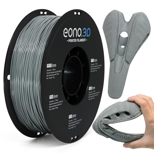 Image of 85A TPU 3D Printer Filament - Extra Soft & Flexible Rubber-Like Filament, Durable & Wear-Resistant, 1.75mm ±0.03mm, Smooth Feeding, Ideal for RC Car Tires, LEGO Wheels, Phone Cases, 1kg Grey
