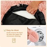 HMTOPE Orthopädisches Hundebett rund Hundekissen Hundesofa Katzenbett Donut Kuscheliges Hundekorb Waschbar, 100 cm Ø, Rosa
