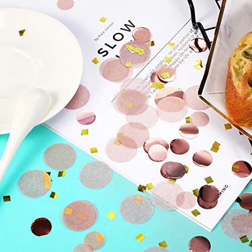 Image of TecUnite Round Tissue Paper Table Confetti Dots for Wedding Birthday Party Decoration Arts Craft DIY Scrapbooking, 1.76 oz(1.5 cm Plus 2.5 cm)