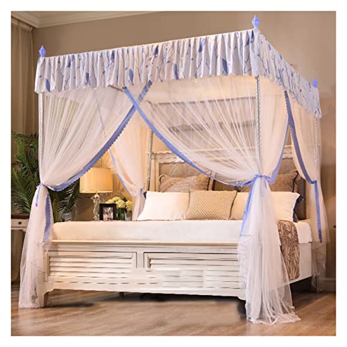 Cortina de cama con dosel de 4 esquinas y mosquitera para dormitorio 2