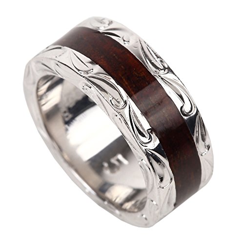 ハワイアンジュエリー リング メンズ 刻印無料 指輪 21号 レディース シルバー925 コアウッド