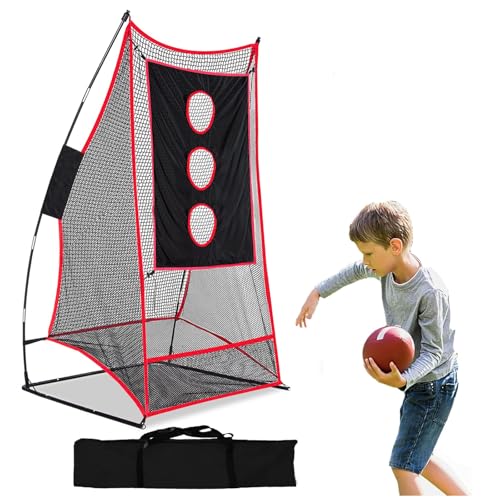 HIGOOD Football Kicking Cage Net: 6X3FT Practice Catching Net for Kicking Passing & Quarterback Drills Backyard Portable with Carry Bag