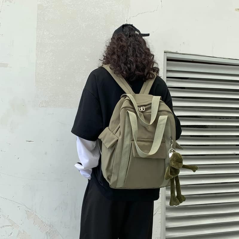 Miniatura 2 de Nueva Mochila Linda para damas, mochila Escolar De Color Sólido, Bolsa De Viaje De Hombro, Mochila Simple, Beige, Mochilas tradicionales