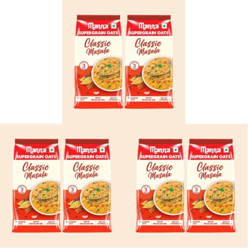 Image of Manna Masala Oats Classic 900g with Millets & Supergrain No Palm Oil & Transfat Rich in Fibre and Protein. (Pack of 3)