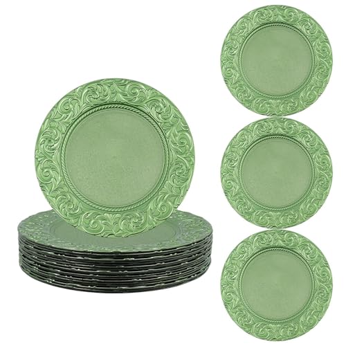 Set Pack 100 Platos Cargadores Reutilizables Verdes