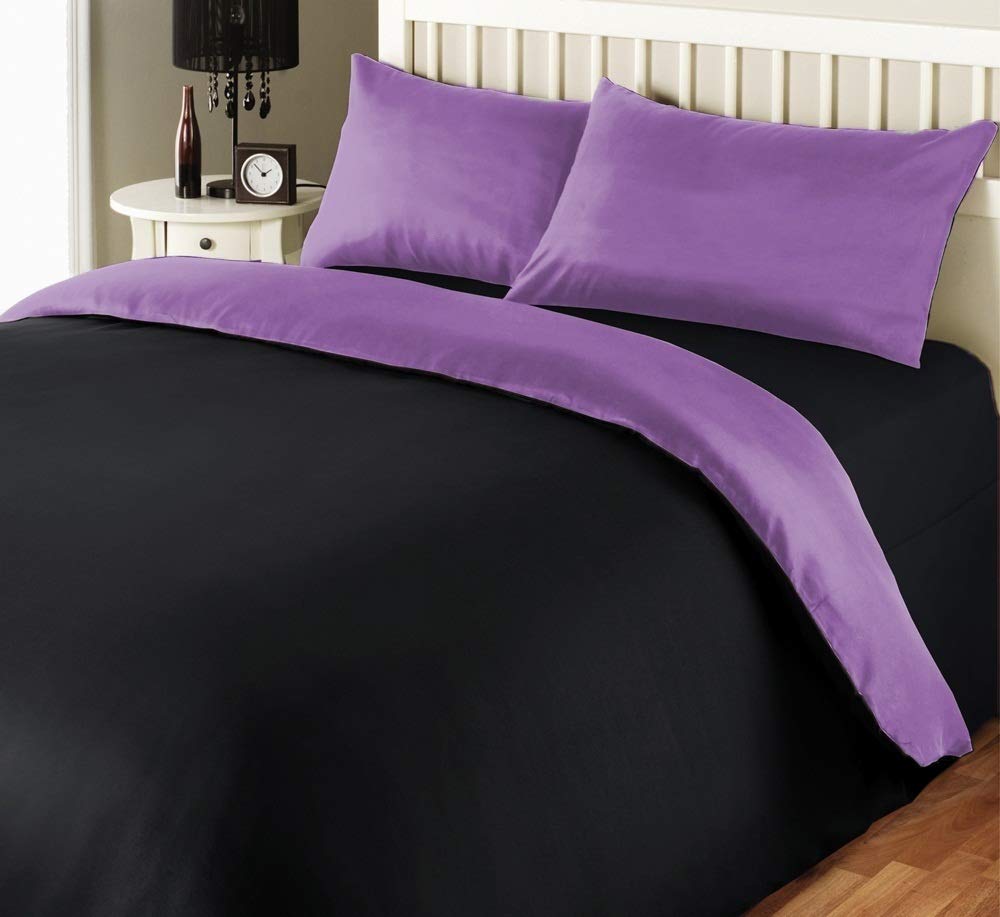 Ibed Home 180 Tc Two Tone Comforter Set Black Lavender | Desertcart  Seychelles, image size:1000x917