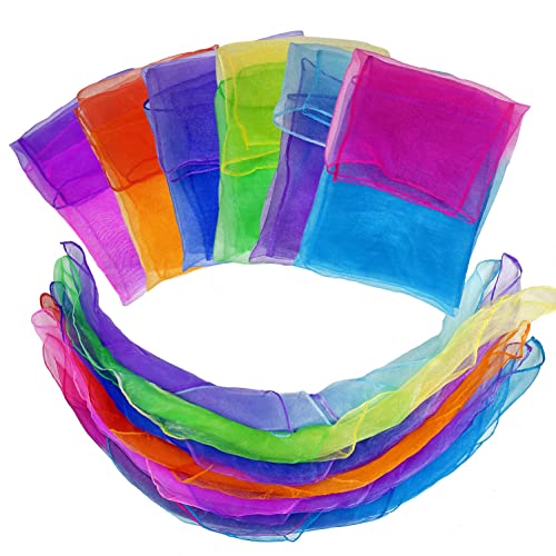 Dance Scarves for Kids: Juggling Scarves, 12 Pcs, 24" x 24", Toddler, Unisex, Multicolored, Rainbow Theme4