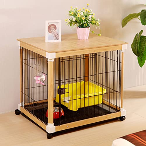 Jaula de madera para perros con inodoro integrado, ideal para uso en interiores en dormitorio, sala de estar o balcón para perros pequeños y medianos