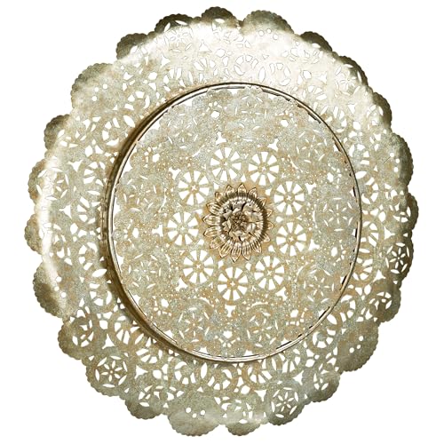 Touch of Class Dariela Captivating Round Wall Art - Metal - Gold, Silver - Eccentric Accent for Bedroom, Living Room, Dining Room, Hallway, Entryway, Office - Openwork Dimensional