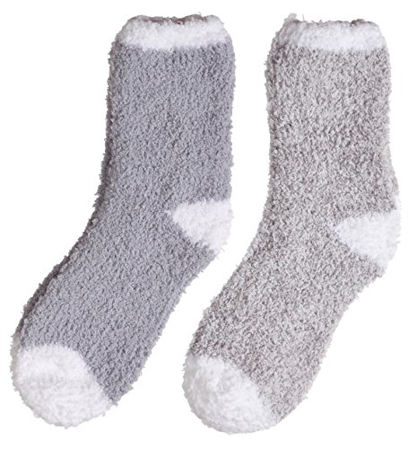 Trimfit Girls' Microfiber Fuzzy Printed Cozy Socks Anti-Skid 4-Pack3