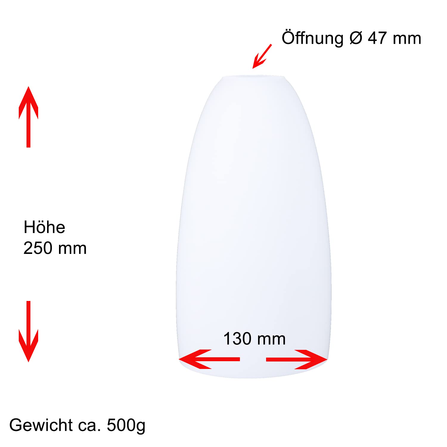 Lampenglas weiß glänzend Ø 130mm Pendel Glasschirm Opalglas Ersatzglas E27 Leuchtenglas Pendelleuchtenglas