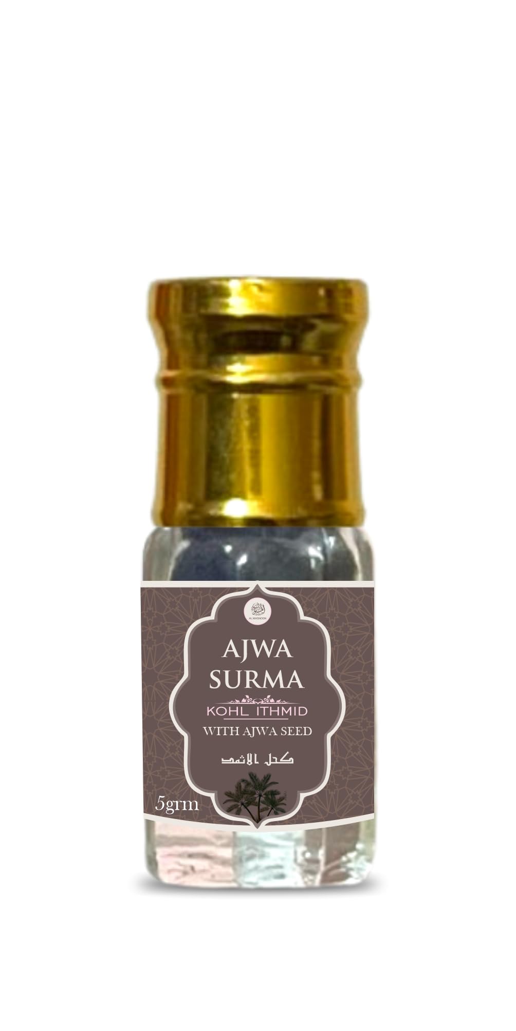 AL MASNOON Kohl Ajwa/Kohl Ithmid With Ajwa Seed/Ajwa Surma/ 5g (PACK OF 2) Arabic Eye Liner / 100% Natural