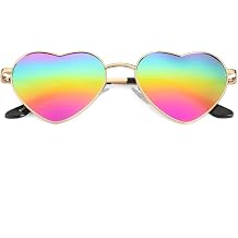 Polarized Heart Shaped Sunglasses for Women, Vintage Fashion Cute Lovely Sun Glasses Metal Frame UV400 Protection