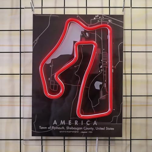 Image of America Formula 1 Circuit Race Car Neon Sign Led Light Up Sign Pop Art With UV Printed background Room Wall Decor Man Gaming Room, Kids Room, Bar Decoration, Birthday Party Gifts