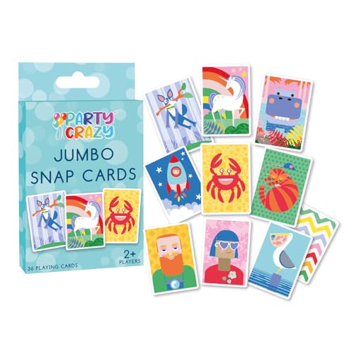 Happium Jumbo Snap Playing Cards Game for Kids 36 Large Colourful Picture Cards Educational Matching Game for Boys & Girls Age 3+ Fun Family Travel Game
