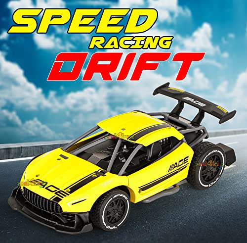 Image of Zest 4 Toyz RC Car Rechargeable Remote Control Racing Car Alloy High Speed Car Toys for Kids Best Gift Vehicle Toys for Boys (Pack of 1) Yellow