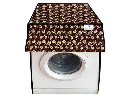 Image of GURU ISHMA Front Load Fully Automatic Washing Machine Cover for 6.5kg to 8kg | Waterproof & Dustproof Polyester Cover with Zip Closure | Suitable with Samsung, IFB, LG, Bosch & More (61 x 61 x 87 cm)