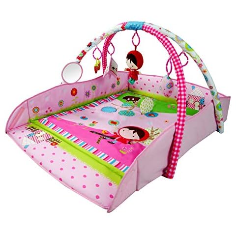 Just4baby Large 110 x 110cm Light & Musical 4 in 1 Baby Activity Toy Play Mat Playmat Gym Pink Girl Cover