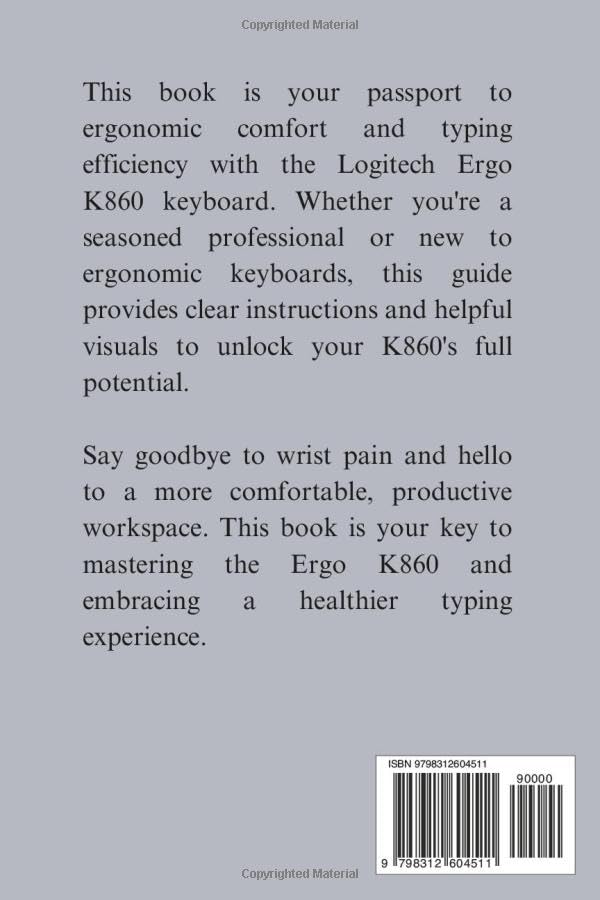 Back of Logitech Ergo K860 manual with text description