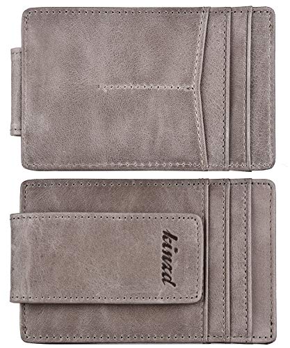 Money Clip, Front Pocket Wallet, Leather RFID Blocking Strong Magnet thin Wallet