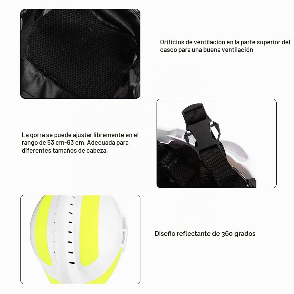 Seguridad de Rescate de Emergencia, Cascos Protectores de Bombero Antiimpacto, Casco con Faro y Gafas