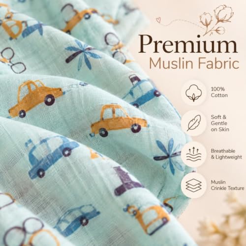 Image of Lilimi Toddler Baby Girl Cotton Muslin Dress, Breathable Flutter Sleeve Button-Front Cute Frocks