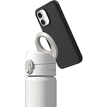 RhinoShield White AquaStand Magnetic Bottle 23oz with Classic Black iPhone 16 SolidX Protective Case | Stainless Steel Insulated Water Bottle with Straw Lid and MagSafe Compatible Handle