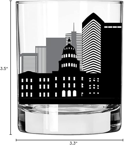 Vista 8 de Toasted Tales - Vaso de whisky Denver Skyline Cityscapes Regalo para gente de Denver City Vasos de ciudad urbana Old Fashioned Rocks Regalo