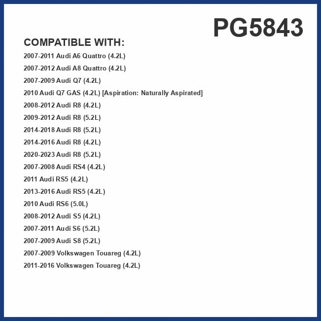 Amazon.com: PG Standard Oil Filter PG5843 | Fits 2012-2007 Audi A8