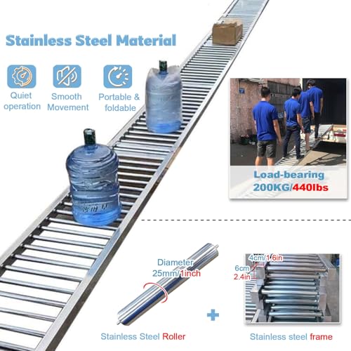 Extra langes, leichtes, zusammenklappbares Förderband (90 cm) – 50 cm breiter Materiallader und -entlader für effiziente Warenhandhabung, Transportlösungen, Lagerausstattung, Schwerlasteinsa