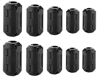 Ferrite Ring Core Ferrite Bead Clamp Choke Coil Rfi EMI Noise Filter Cable Clip for 3mm/ 5mm/ 7mm/ 9mm/ 13mm Diameter Cable, 10 Pack