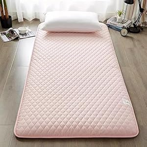 Vloermatras in Japanse stijl, Dikke futonmatras Zacht draagbaar slaapmatras, Opvouwbare dubbele matras, Studentenslaapzaal Ligstoel Slaapbank Tatami-matras (roze 135x200cm (53x79inch))