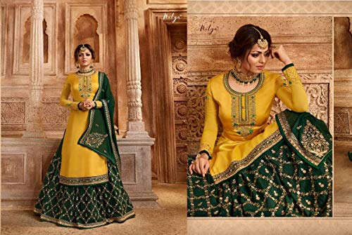 Delisa New Indian/Pakistani Eid Special Party/Ethnic wear Georgette Straight Ghaghra Style Salwar Kameez Suit for Womens 99364