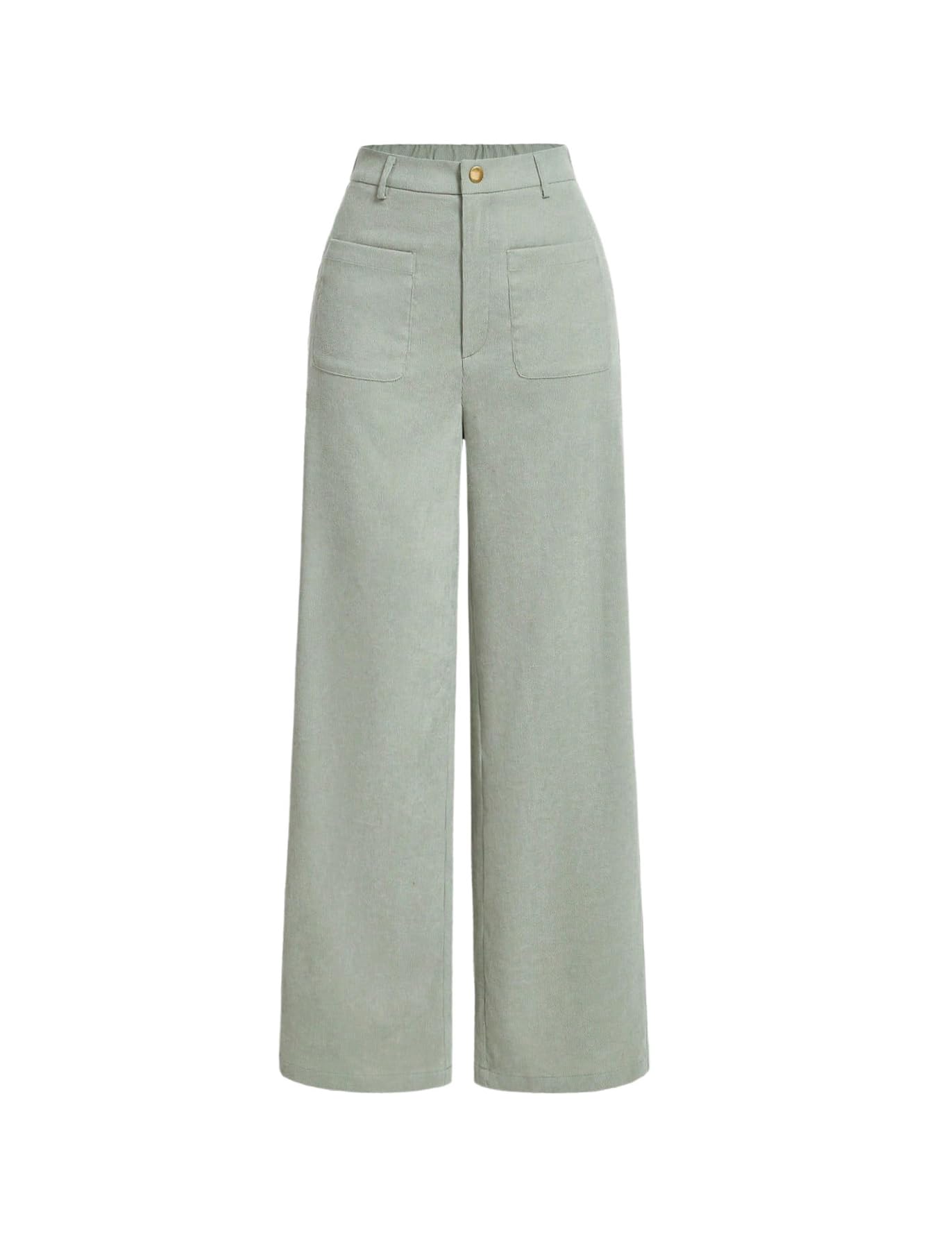 Womens High Waisted Corduroy Pants Dressy Casual Straight Leg Fall Trousers with Pockets