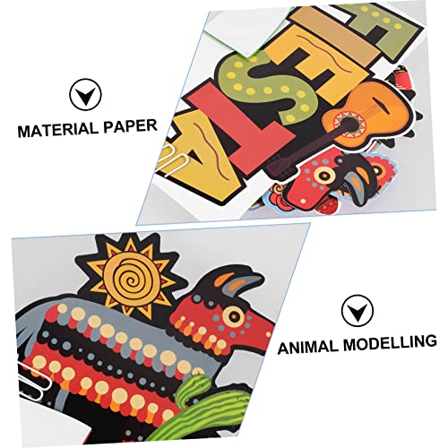 Ciieeo 18 Peças Enfeite De Decoração Mexicana Cinco De Mayo Decoração De Mesa De Papel Comal Para To