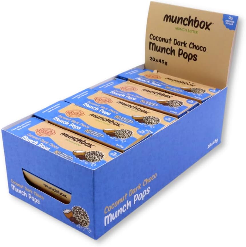 Munchbox Coconut Dark Choco MunchPops 15 g, 20-Pack