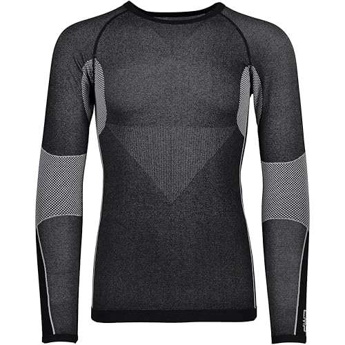 CMP - Felpa uomo senza cuciture, Nero, M/L